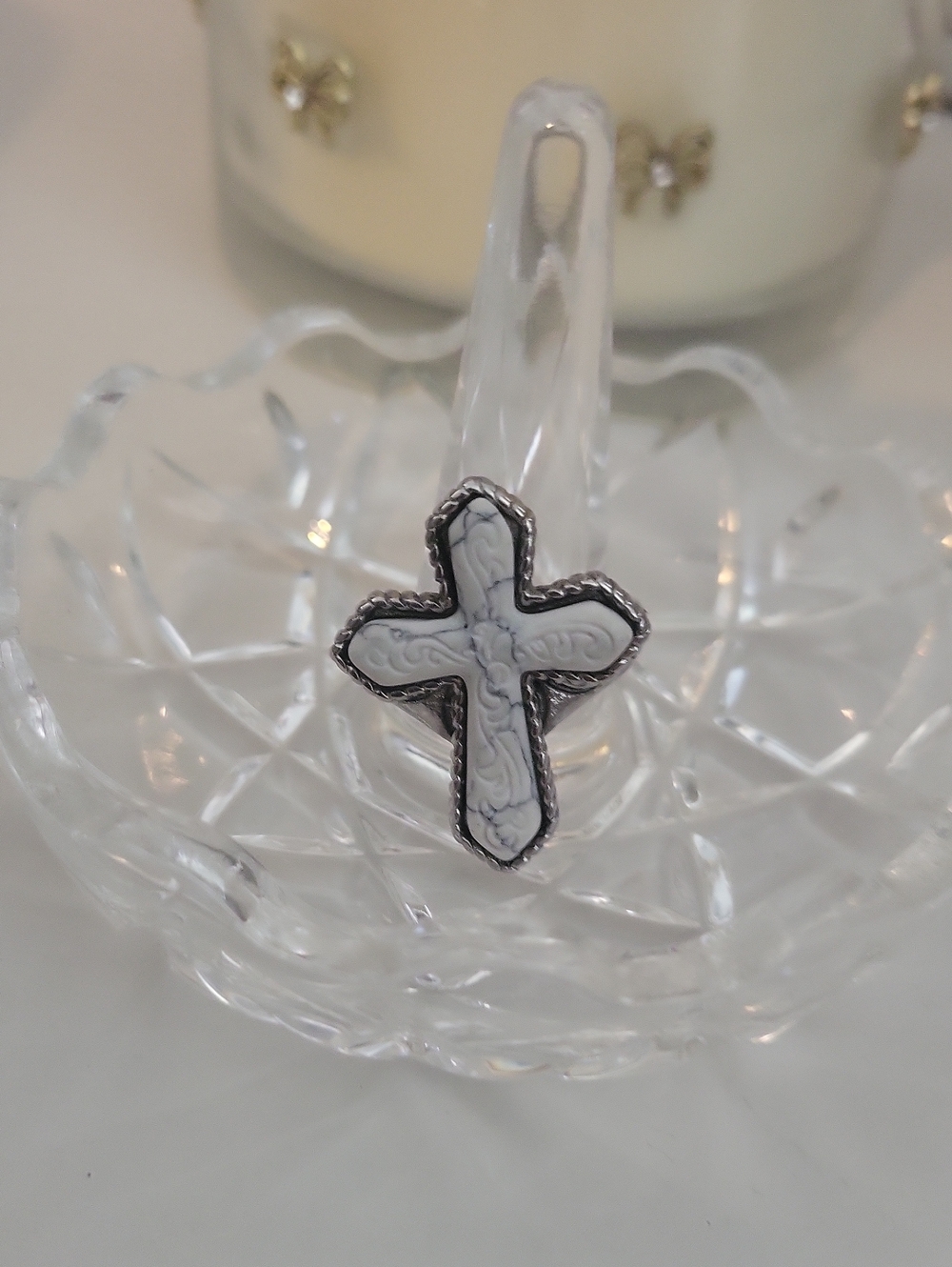 vintage silver orante cross ring ✝️ boho goth fairy witchy
